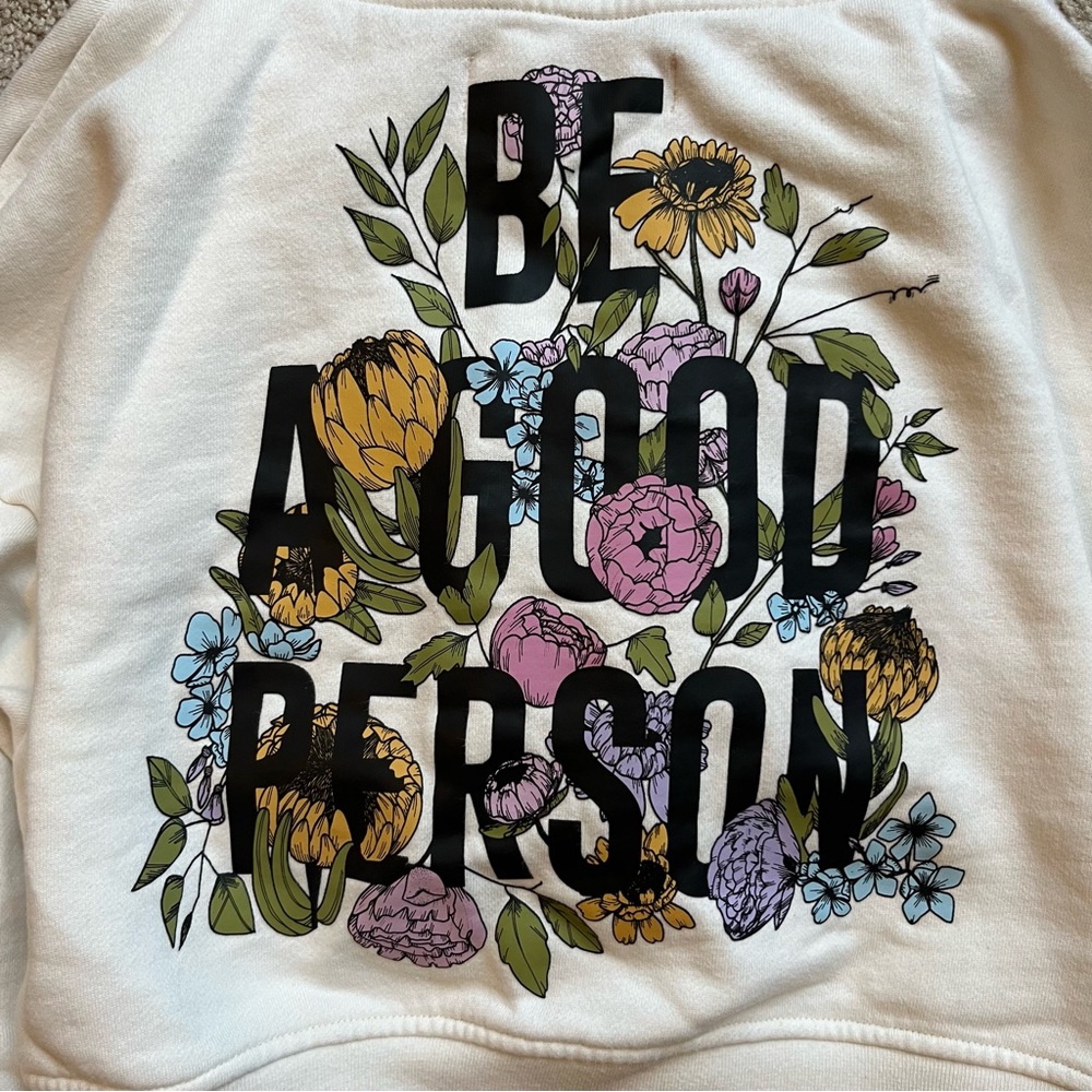 Be A Good Person Cropped Hoodie